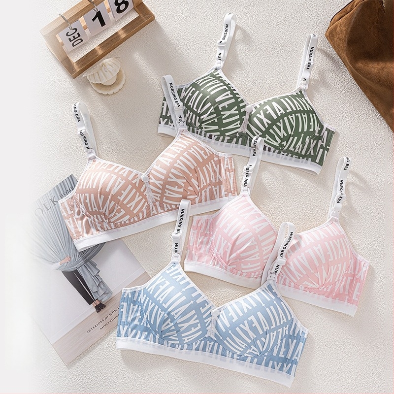 Szoptatós melltartó mintával, acélgyűrű nélküli, ultra vékony formázott kosarak, fix vállpántok