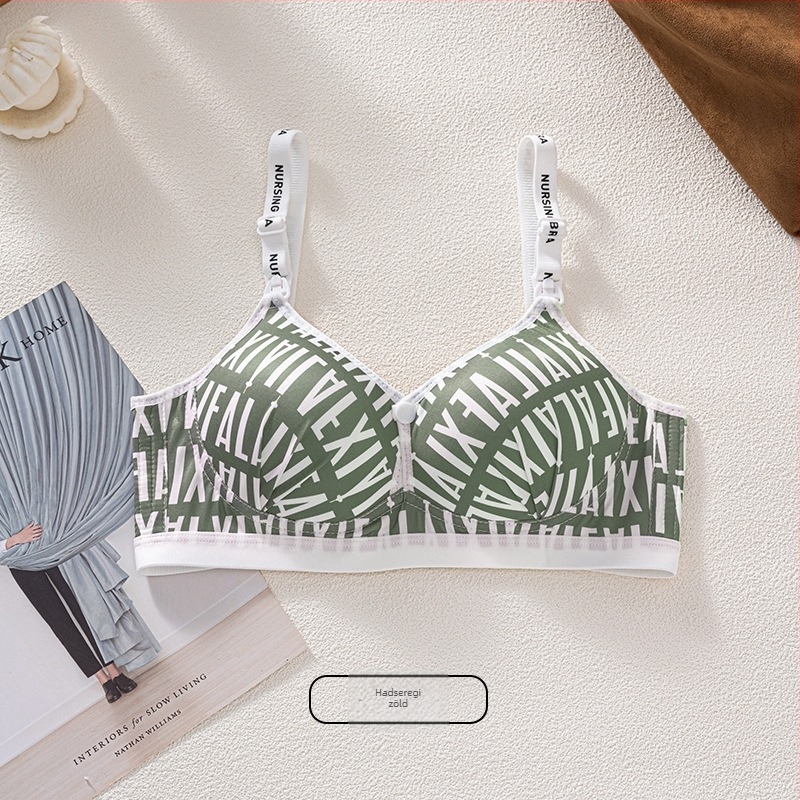 Szoptatós melltartó mintával, acélgyűrű nélküli, ultra vékony formázott kosarak, fix vállpántok