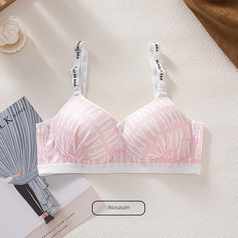 Szoptatós melltartó mintával, acélgyűrű nélküli, ultra vékony formázott kosarak, fix vállpántok