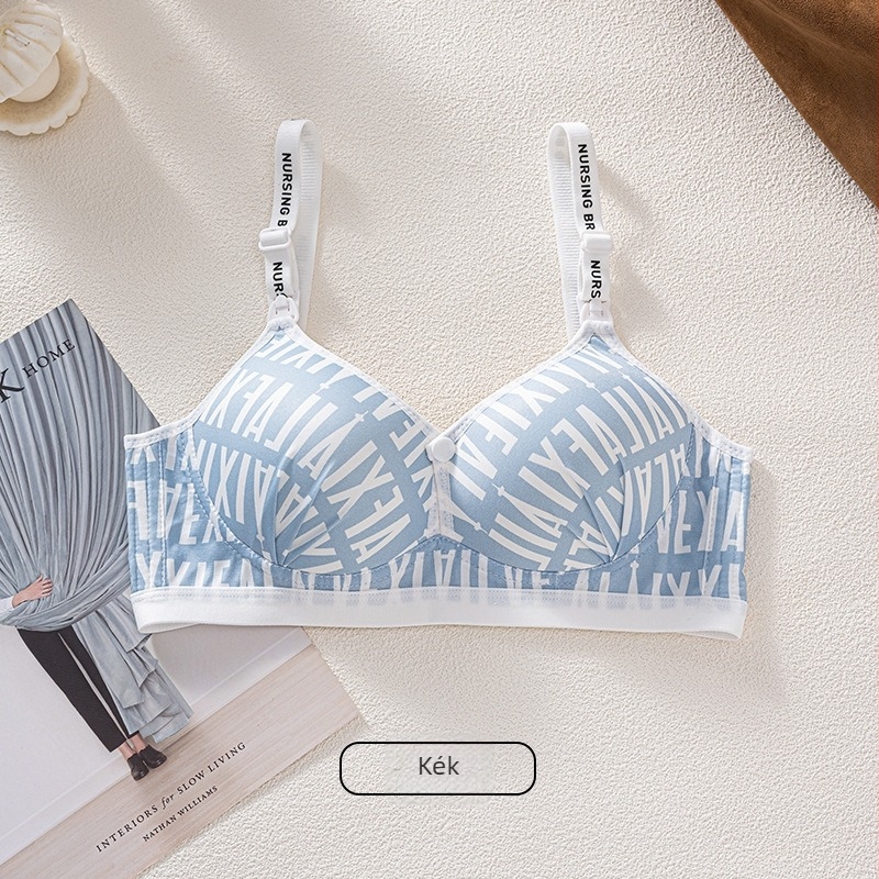 Szoptatós melltartó mintával, acélgyűrű nélküli, ultra vékony formázott kosarak, fix vállpántok