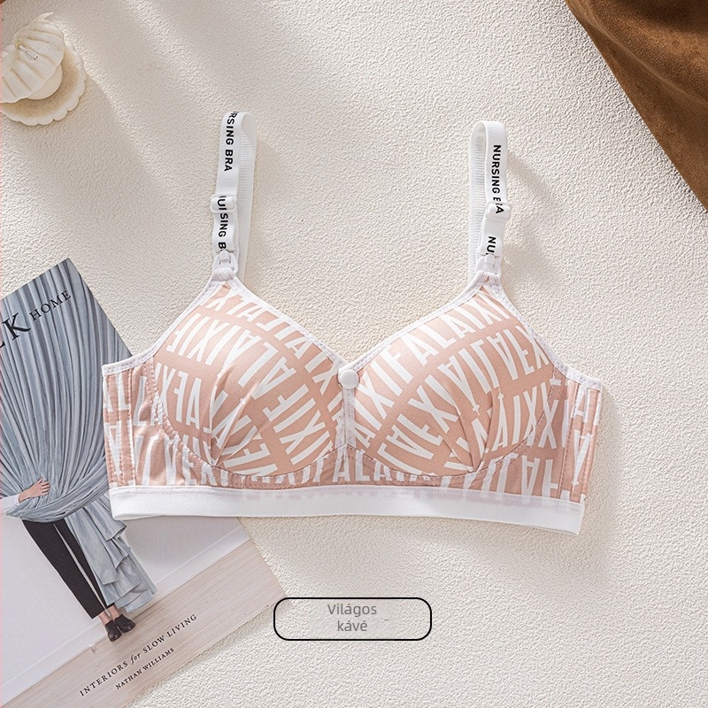 Szoptatós melltartó mintával, acélgyűrű nélküli, ultra vékony formázott kosarak, fix vállpántok