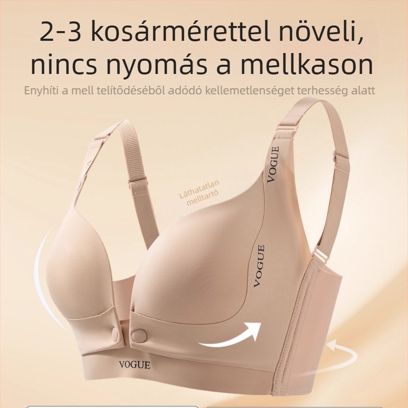 Szoptatós melltartó terhes nőknek, elöl záródó, push-up, vékony kosárakkal, terhességre és a szülés utáni időszakra