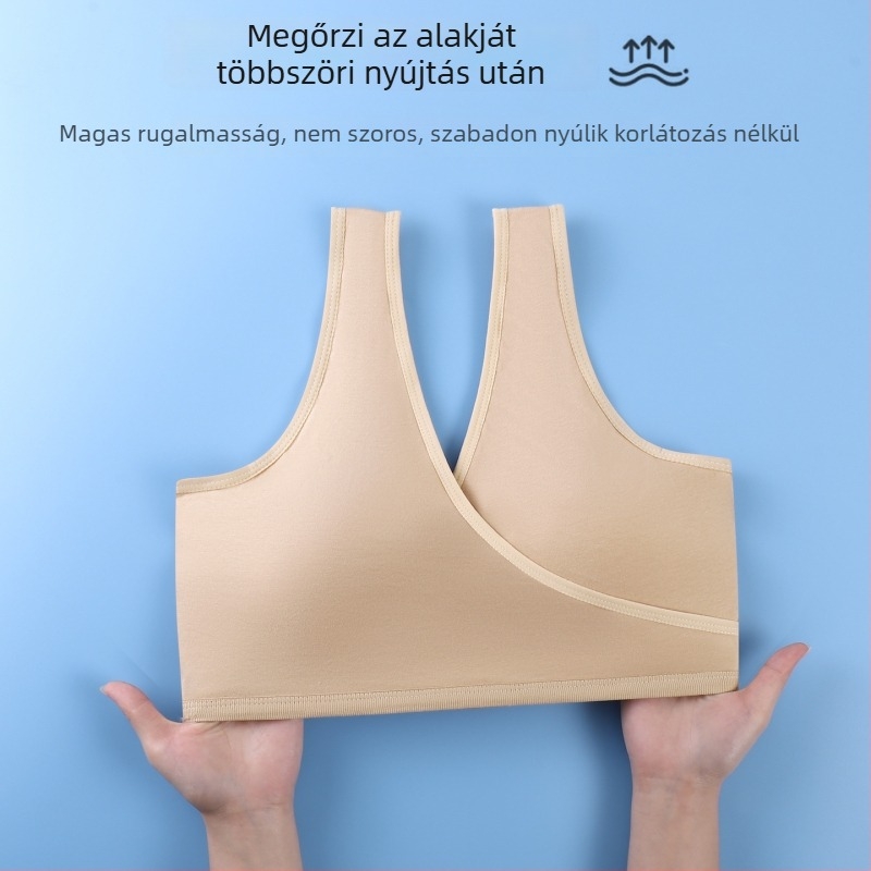 Szoptatós melltartó keresztpántú hátsó résszel, kényelmes pamutból, vékony kosarakkal, oldalsó nyitással, merevítő nélkül