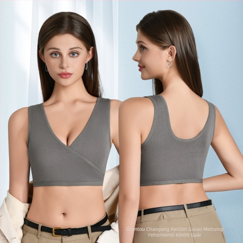 Szoptatós melltartó keresztpántú hátsó résszel, kényelmes pamutból, vékony kosarakkal, oldalsó nyitással, merevítő nélkül