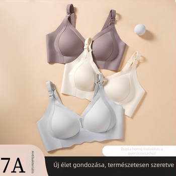 Kismamák számára szoptatós melltartó, antibakteriális 7A, formázott kosarak, acélgyűrű nélküli, rögzített dupla vállpántok, hátul négy sor patentzár, nylon anyag