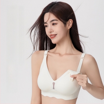 Kismamák számára szoptatós melltartó, antibakteriális 7A, formázott kosarak, acélgyűrű nélküli, rögzített dupla vállpántok, hátul négy sor patentzár, nylon anyag