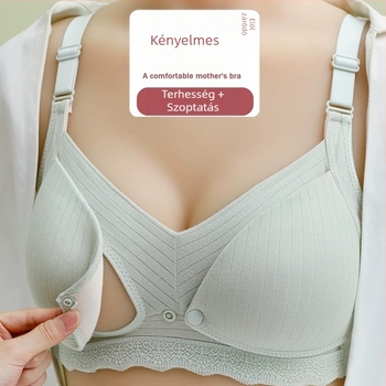 Szoptatós melltartó előre zárható, vékony formázott kosarakkal, pamut béléssel, nylon főanyagból, acélgyűrű nélkül