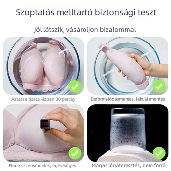 Szoptatós melltartó előre zárható, vékony formázott kosarakkal, pamut béléssel, nylon főanyagból, acélgyűrű nélkül