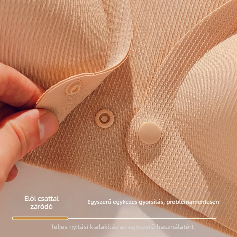 Xingwolai Szoptatós melltartó terhességhez és szülés utáni időszakra – fő anyag nylon 70–80%, vékony formázott kosarak, rögzített vállpántok, hátul négy sor kapocs