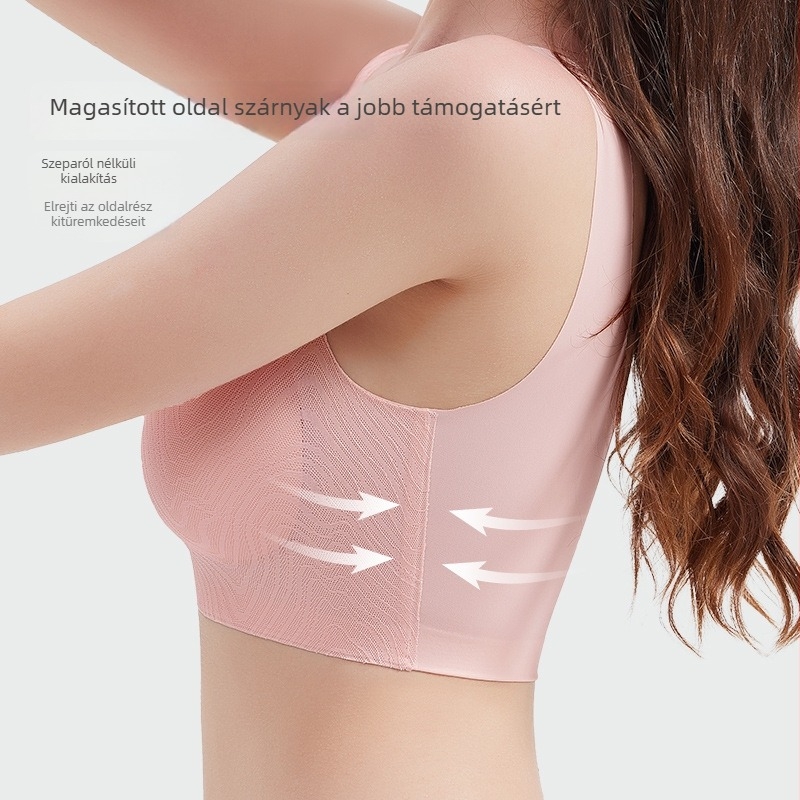 Nylon melltartó szoptatáshoz vékony előformázott kosarakkal, elülső záródás, Spandex béléssel, szoptatási támogatás