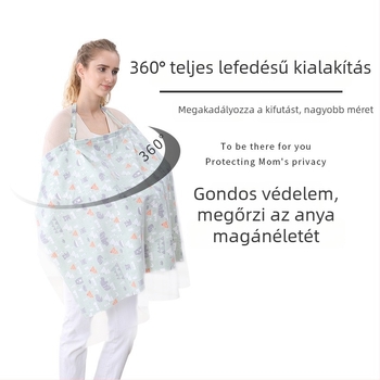 Szoptatós takaró halternyakú, ujjatlan, pamut anyag, 70–80% pamut tartalom