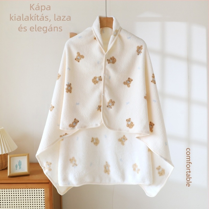 Koreai stílusú Chenille bársony kismama vállkendő, kétoldalas velúr, 100% poliészter, őszi-téli meleg