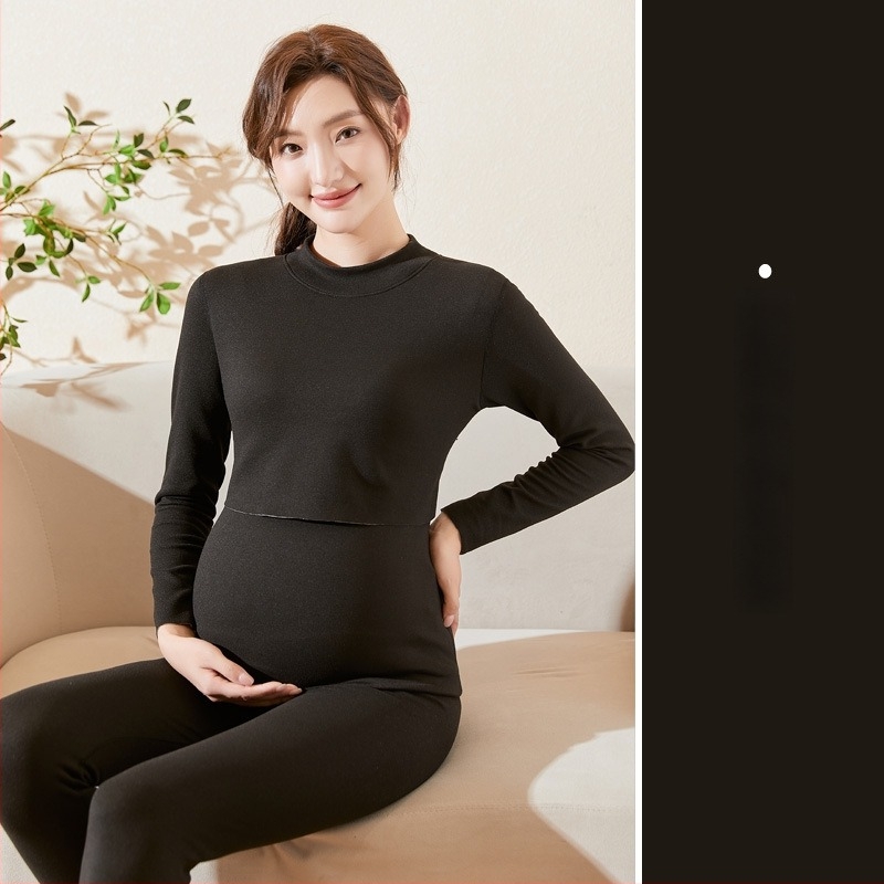 Anyaság-pizsama szett hosszú ujjú, szoptatási nyílással, De Velvet anyag, poliészter 80-90%, spandex <30%