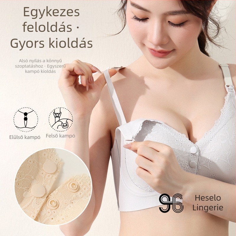 Pink rhyme 2025 luxus csipkés szoptatós melltartó formázott kosarakkal, hátul négy sor patenttal, nylon-spandex keverék