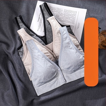 Előre gombos szoptatós melltartó, varrat nélküli, drót nélküli, levehető párnákkal és fixált kettős vállpántokkal