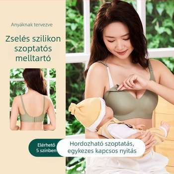 Szoptatós melltartó nagy mellekhez, Push-Up támogatás, anti-sag, vékony, varrás nélküli modell, anyateji melltartó fix kosaras