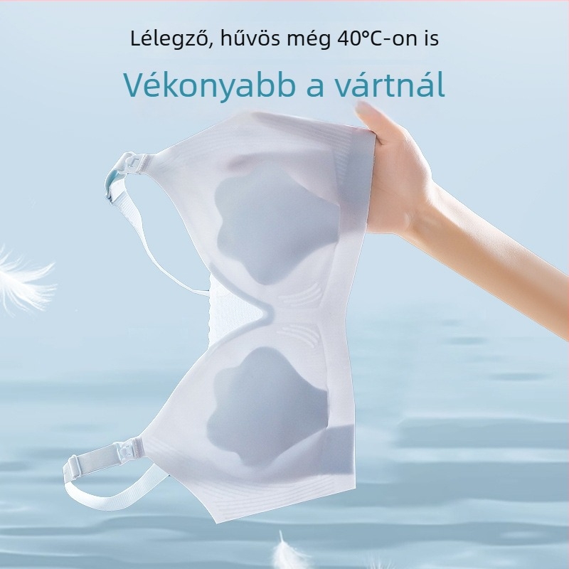 Szoptatós és terhességi melltartó, ultrakönnyű formázott kosárakkal, csipkés nyári modell