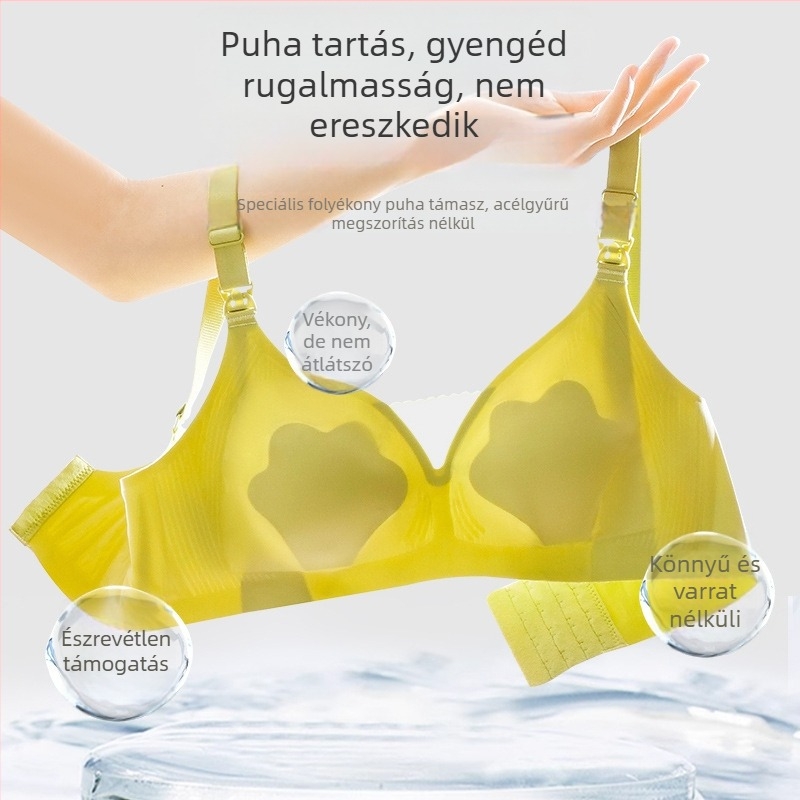 Szoptatós és terhességi melltartó, ultrakönnyű formázott kosárakkal, csipkés nyári modell