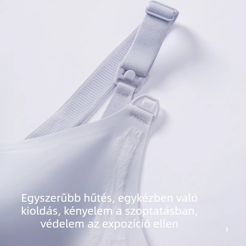 Ultra vékony szoptatós melltartó terhesség és szoptatás alatt – fő anyag nylon, bélés spandex, ultra vékony formázott kosarak, rögzített kettős pántok, hátoldali négy sor csat