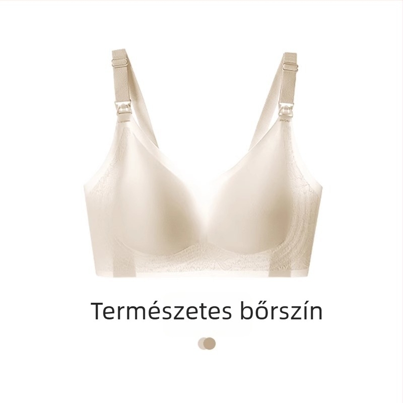 Ultra vékony szoptatós melltartó terhesség és szoptatás alatt – fő anyag nylon, bélés spandex, ultra vékony formázott kosarak, rögzített kettős pántok, hátoldali négy sor csat