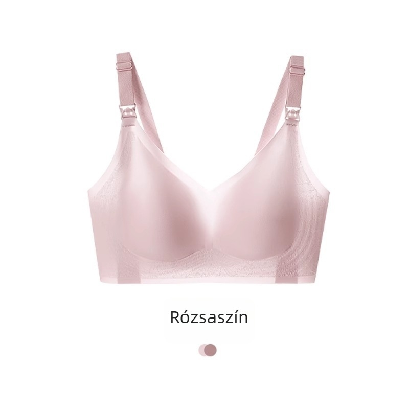 Ultra vékony szoptatós melltartó terhesség és szoptatás alatt – fő anyag nylon, bélés spandex, ultra vékony formázott kosarak, rögzített kettős pántok, hátoldali négy sor csat