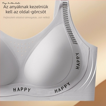 Anyasági és szoptatós melltartó – varratmentes, egyrészes dizájn, vékony formázott kosarak, acélgyűrű nélkül, hátul négy sor kapocs, fő anyag: nejlon; bélés: spandex 50–70%