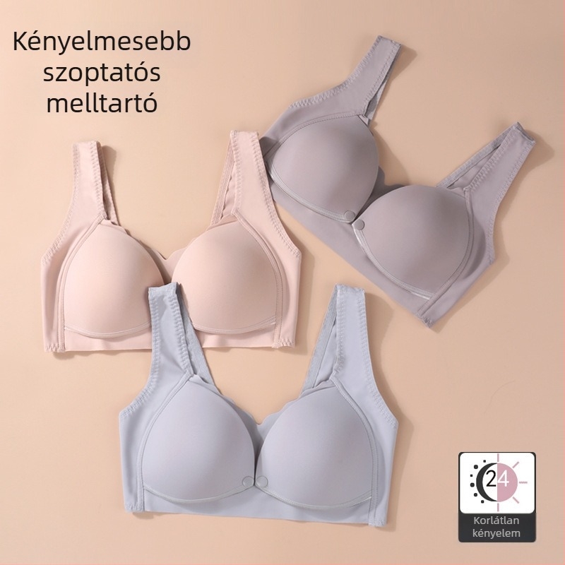 Szoptatós melltartó formázott kosarakkal, laktációs funkció, hátul négy sor kapoccsal, nylon anyag, fix dupla vállpántok