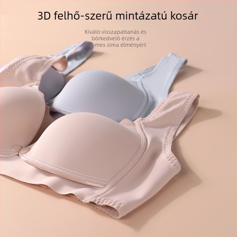 Szoptatós melltartó formázott kosarakkal, laktációs funkció, hátul négy sor kapoccsal, nylon anyag, fix dupla vállpántok