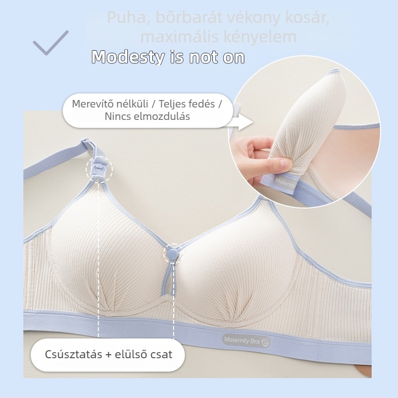 Pamut melltartó szoptatáshoz, formázott kosarakkal, támasztó és légáteresztő