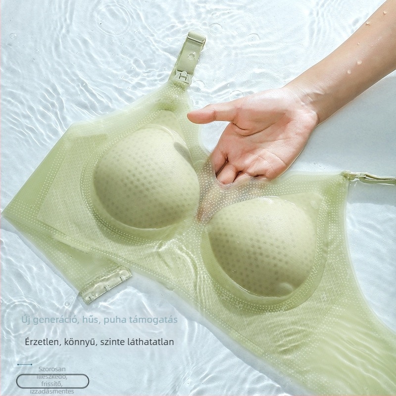 Szoptatós melltartó acélkötés nélkül, seamless kialakítás, ice silk anyag, vékony formázott kosár, rögzített dupla vállpántok