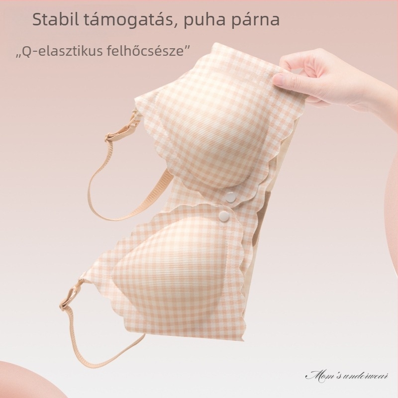 Szoptatós terhes melltartó, anti-sagging, push-up hatás, postnatális szoptatásra, hátul zárható négy sor horog és szem