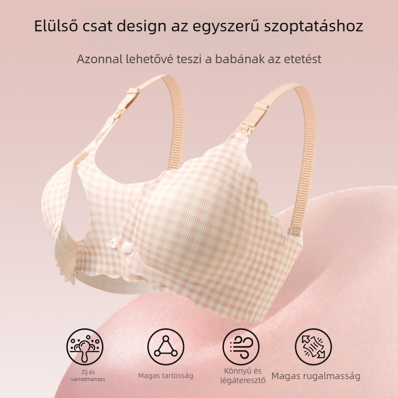 Szoptatós terhes melltartó, anti-sagging, push-up hatás, postnatális szoptatásra, hátul zárható négy sor horog és szem