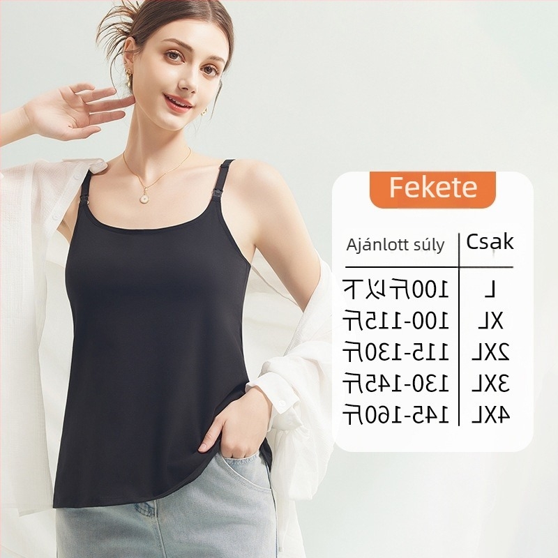 Szoptatós topp terhes nőknek, 100% pamut, minden évszakra, közepes súlyú anyaggal (141–160 g/m²)