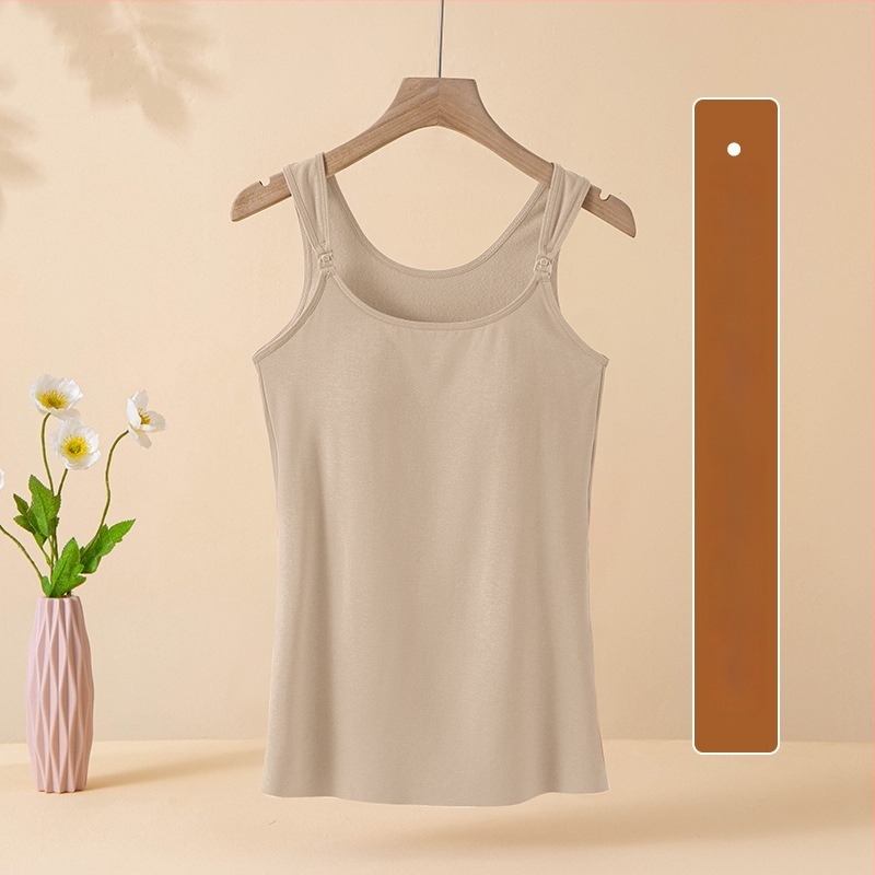 Szoptatós felső terhességhez és szülés utáni időszakra, ujjatlan, fleece-sel bélelt, viszkóz anyagból, téli meleg