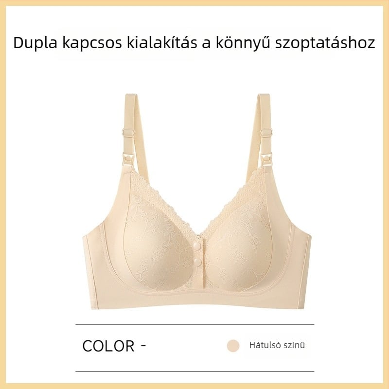 Szoptatós melltartó terhes nőknek és a szülés utáni időszakra, anti-lógás hatású, push-up, elöl záródó