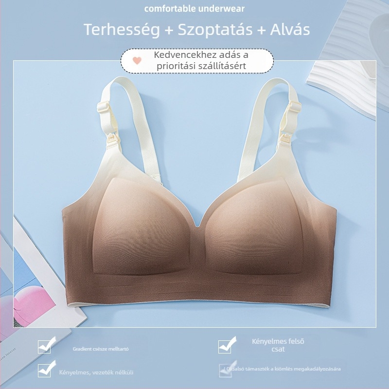 Nyári vékony gradientes szoptatós melltartó géltöltettel, acélkarika nélkül, támogató viselet