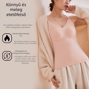 Szoptatós top terhességre beépített vékony mold poharakkal, varrás nélküli dizájn, velúr poliészter anyag, Spandex bélés, meleg fleece belső, minden terhességi és szoptatási szakaszhoz, őszi–téli