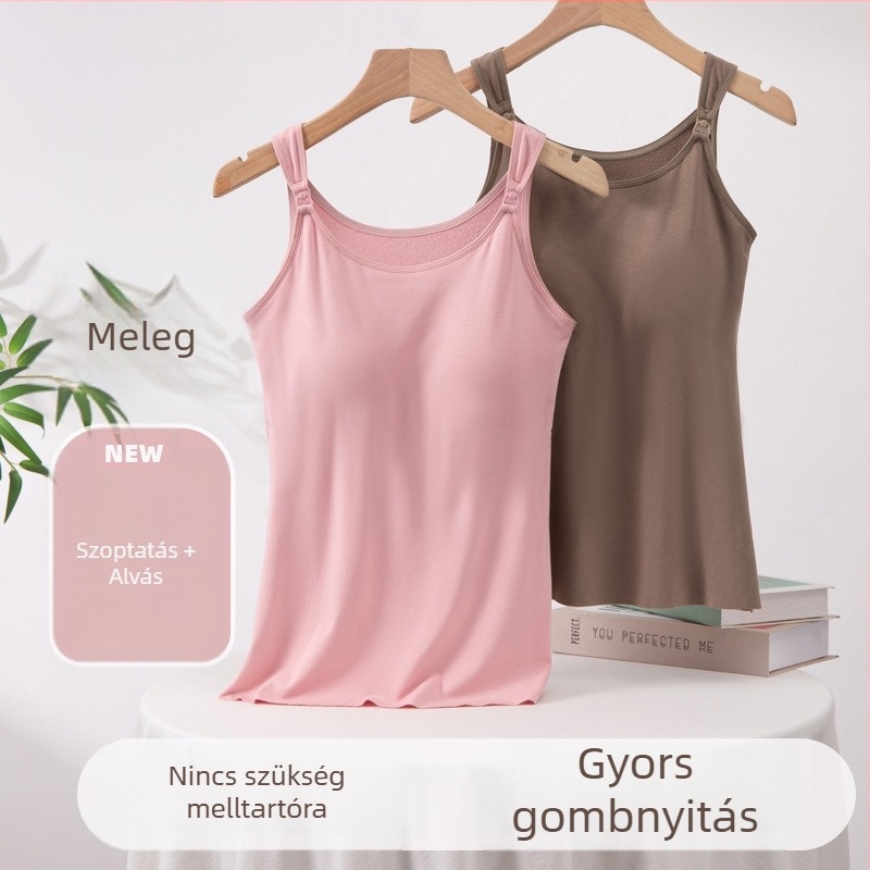 Fleece-belelt szoptatós felső beépített fix kosarakkal, terhességre és szoptatásra, őszi–téli