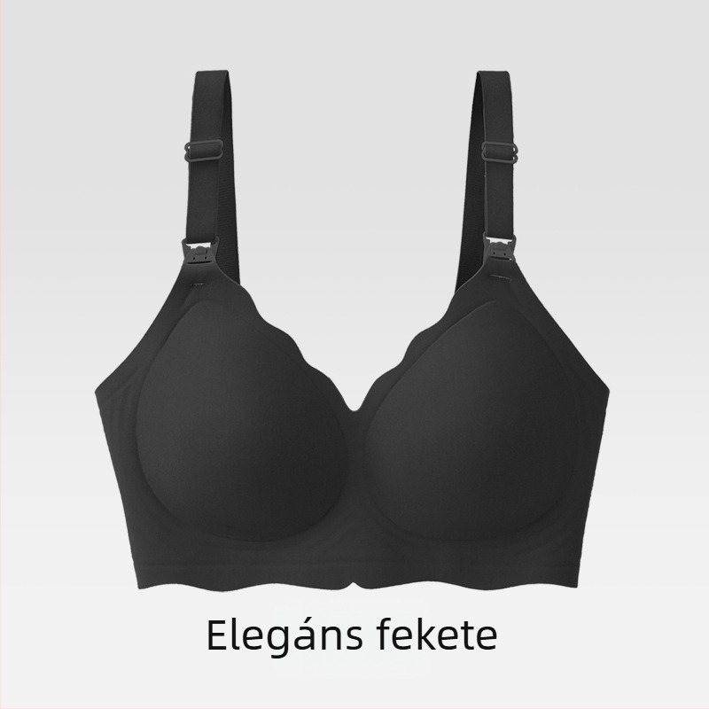 Szoptatós melltartó terhes nőknek — nyári, vékony, seamless, légáteresztő; levehető dupla vállpántok; vékony formázott kosarak; hátul négy sor kapocs