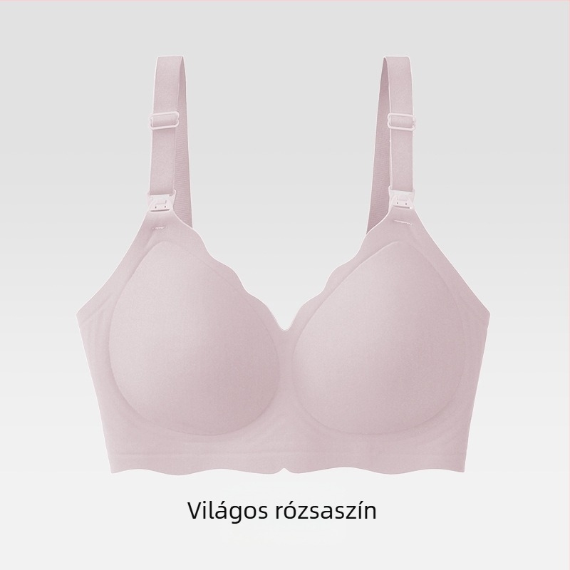 Szoptatós melltartó terhes nőknek — nyári, vékony, seamless, légáteresztő; levehető dupla vállpántok; vékony formázott kosarak; hátul négy sor kapocs