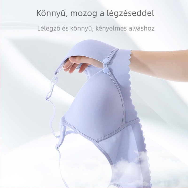 Szoptatós melltartó terhességhez és a szülés utáni időszakra - elülső nyitás, vékony moldált kosarak, levehető dupla pántok, 70–80% pamut, hátsó négy soros horogzár