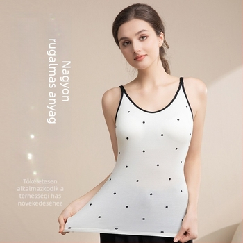 Szoptatós kismama camisole, kerek nyakú, ujjatlan, viszkóz anyag