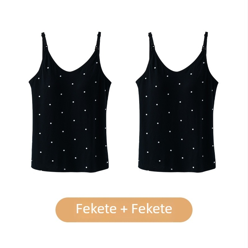 Szoptatós kismama camisole, kerek nyakú, ujjatlan, viszkóz anyag