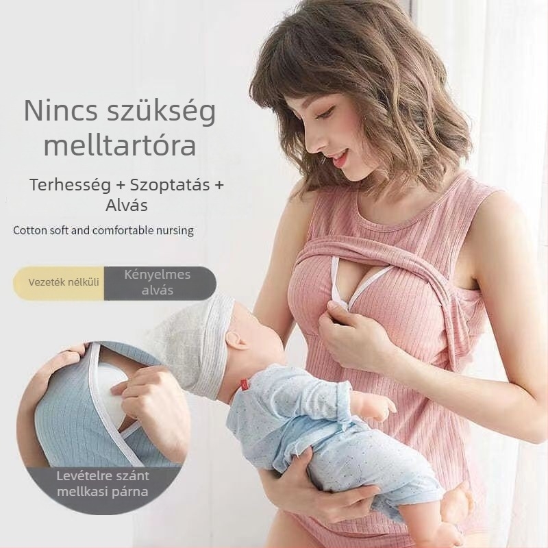 Szoptatós felső, ujjatlan, kényelmes, laza stílus