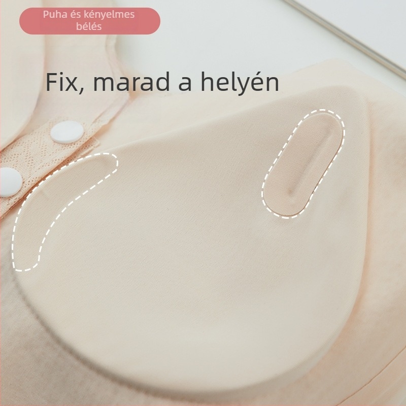 Szoptatós melltartó kismamáknak, elülső patenttal, egy darabból álló dizájn, csíkos mintázat