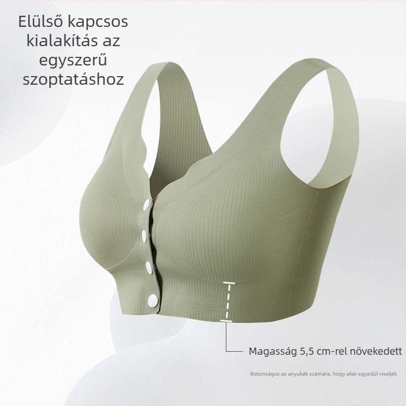 Szoptatós melltartó kismamáknak, elülső patenttal, egy darabból álló dizájn, csíkos mintázat