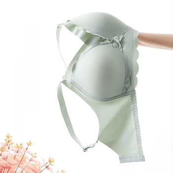 Szoptatós melltartó terhességre és a szülés utáni időszakra – vékony formázott kosár, Push-Up, anti-sag, nylon anyag