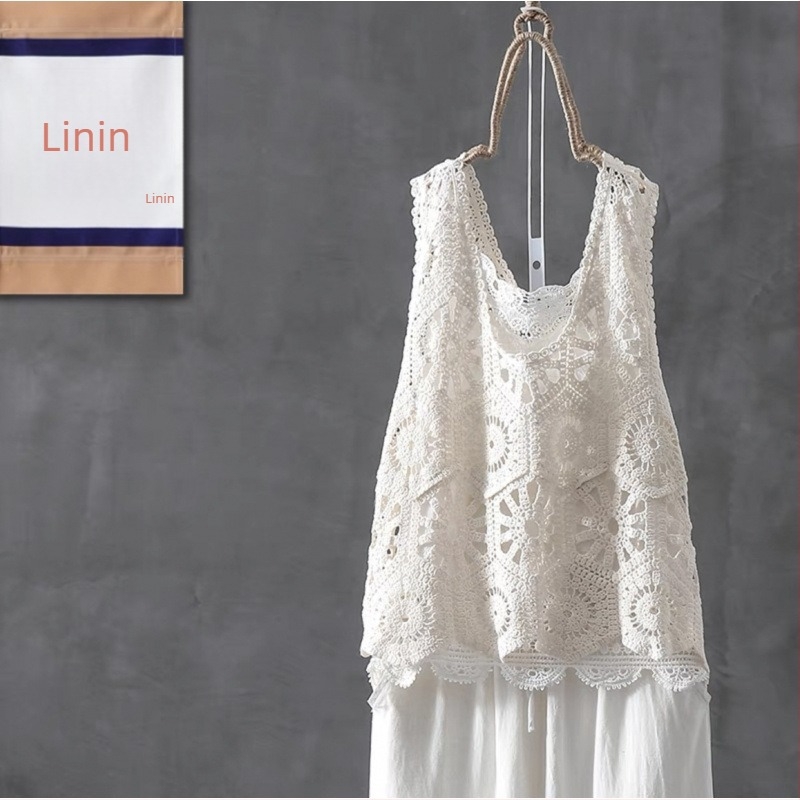 Női pamut cap-stílusú mellény kapok töltettel, rombusz mintázat, kerek nyak, ujj nélkül, pulóver-stílus, 2025 tavasz