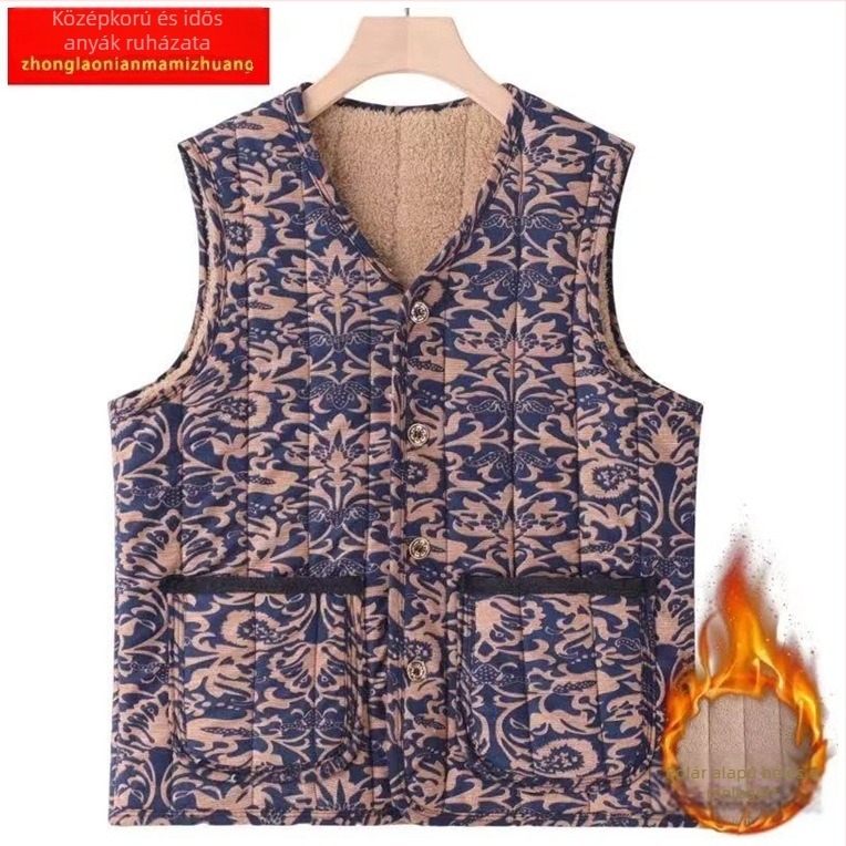 Női mellény, japán stílus, V-nyak, poliészter-pamut töltet, őszi 2025