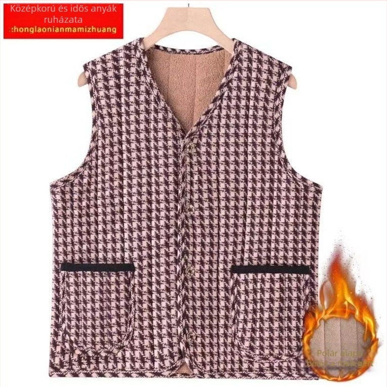 Női mellény, japán stílus, V-nyak, poliészter-pamut töltet, őszi 2025